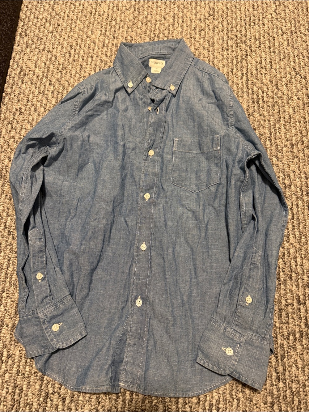 Crewcuts Denim-Style Button Down Shirt in Light Blue